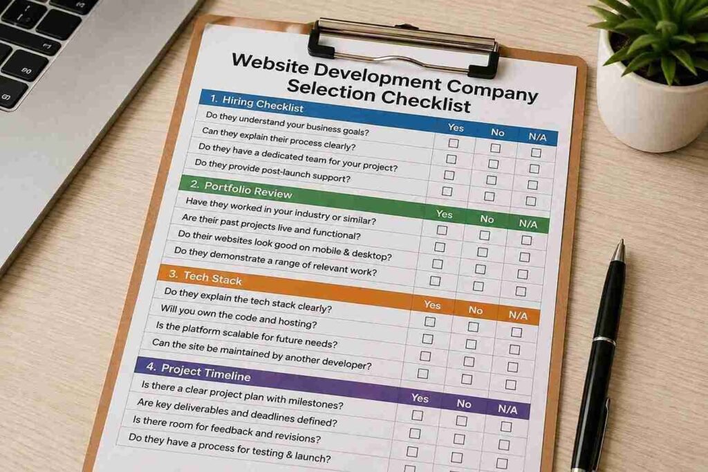 Website development company in Delhi hiring checklist for businesses