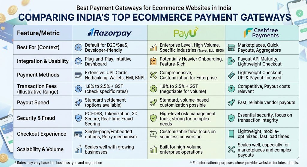 Best payment gateways for ecommerce websites in India