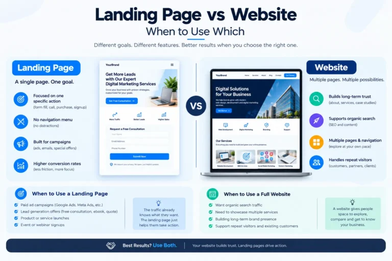 Landing Page vs Website
